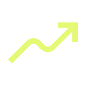 Gráfico de crecimiento con una línea ascendente, representando el éxito en ecommerce y desarrollo Shopify.