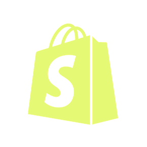 Logo de agencia Shopify en color amarillo sobre fondo negro, representando desarrollo y diseño Shopify.